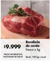 Disco Bondiola de cerdo fresca oferta