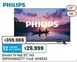 Coto Philips - smart tv led 32 hd 32phd6910/77 oferta