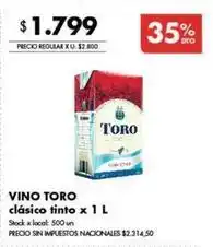 Disco Toro - vino toro cl0sico tinto oferta