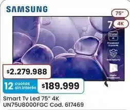 Samsung - smart tv led 75 4k un75u8000fgc