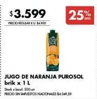 Disco Purosol - jugo de naranja oferta