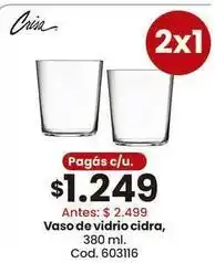 Coto Vaso de vidrio cidra, 380 ml. cod. 603116 oferta