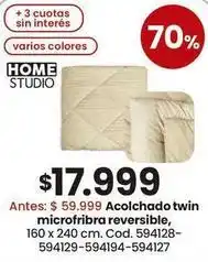 Coto Acolchado twin microfibra reversible, 160 x 240 cm. cod. 594128-594129-594194-594127 oferta