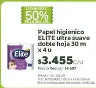 Jumbo Elite - papel higienico ultra suave doble hoja 30 m x 4 u oferta
