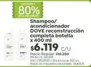 Jumbo Dove - shampoo/acondicionador reconstrucci completa botella oferta