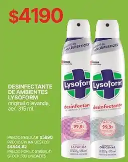 Supermercados Vea Lysoform - desinfectante de ambientes oferta