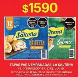 Supermercados Vea La salteña - tapas para empanadas oferta