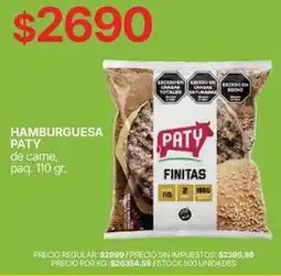 Supermercados Vea Paty - hamburguesa finitas oferta