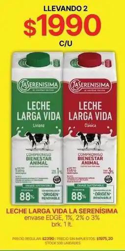Supermercados Vea La serenísima - leche larga vida oferta