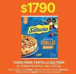 Supermercados Vea La salteña - tapas para tarta criollas oferta