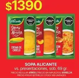 Supermercados Vea Alicante - sopas oferta