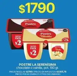Supermercados Vea La serenísima - postre chocolate o vainilla oferta