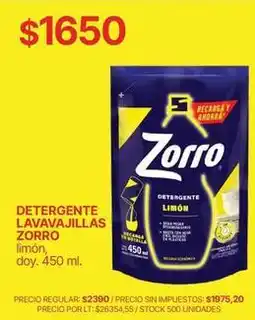 Supermercados Vea Zorro - detergente lavavajillas lim3n oferta