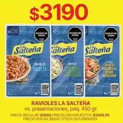Supermercados Vea La salteña - ravioli oferta