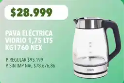 Supermercados Vea Nex pava eléctrica vidrio oferta