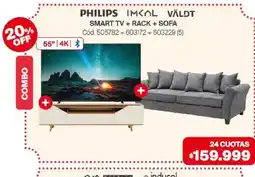 Naldo Lombardi Philips imcal valdt smart tv + rack + sofa oferta
