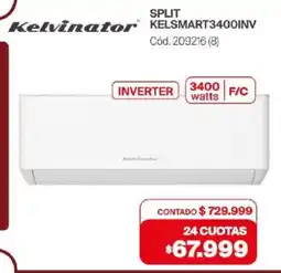Naldo Lombardi Kelvinator split kelsmart3400inv oferta
