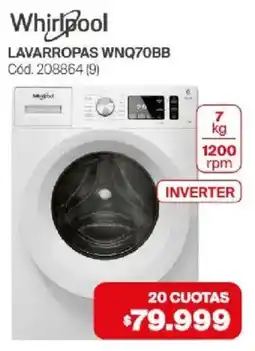Naldo Lombardi Whirlpool lavarropas wnq70bb oferta