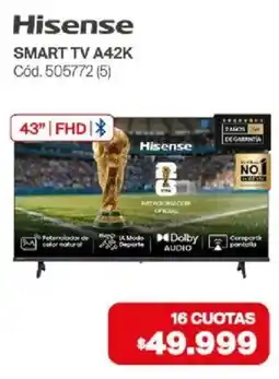 Naldo Lombardi Hisense smart tv a42k oferta