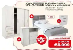 Naldo Lombardi Orlandi placard + cama + cómoda + mesa de luz oferta