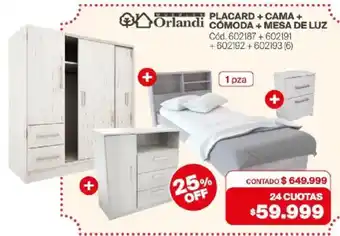 Orlandi placard + cama + cómoda + mesa de luz