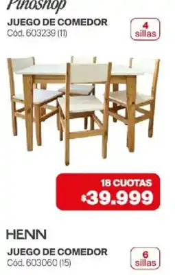 Naldo Lombardi Pinoshop juego de comedor oferta