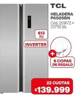 Naldo Lombardi Tcl heladera p650sbn oferta