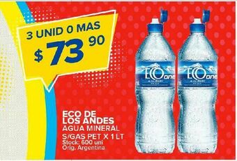 Carrefour Agua mineral eco de los andes 1l oferta