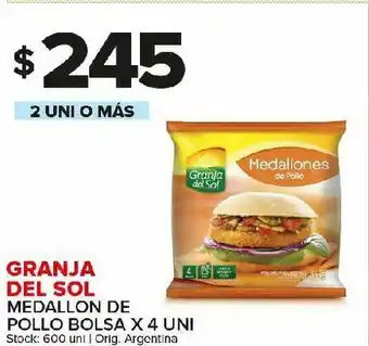 Carrefour Medallón de pollo granja del sol x 4uni oferta