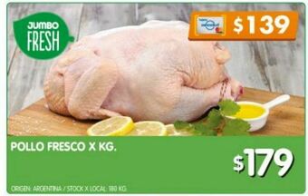 Jumbo Pollo fresco kg oferta