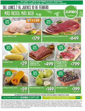 Jumbo Pollo fresco x kg oferta