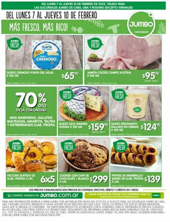 Jumbo Queso cremoso punta del agua 100g oferta