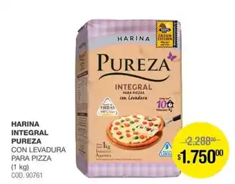 Pureza harina integral con levadura para pizza