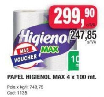 Maxiconsumo Papel Higienol Max 4 x 100 mt. oferta