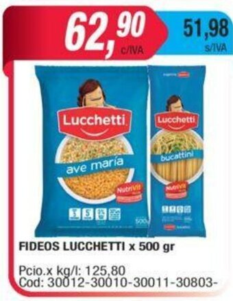 Maxiconsumo Fideos Lucchetti x 500 gr oferta