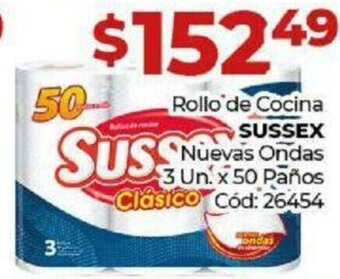 Diarco Rollo de Cocina Sussex Nuevas Ondas 3 Un. x 50 Paños oferta