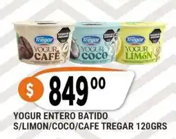 Supermercados Mayor Tregar yogur entero batido s/limon/coco/cafe oferta