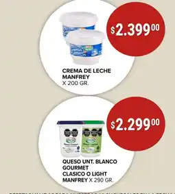 Supermercados Mayor Manfrey crema de leche oferta