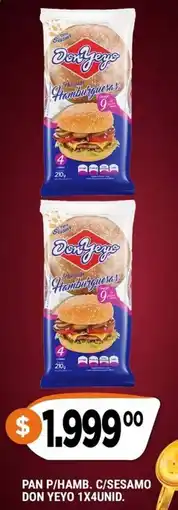 Supermercados Mayor Don yeo pan p/hamb. c/sesamo oferta