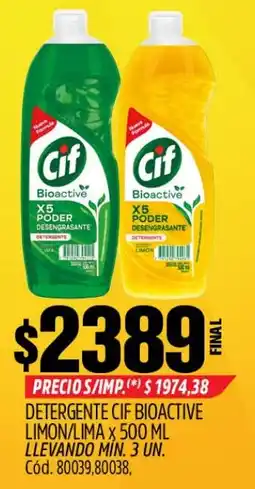 Supermercados Yaguar Cif detergente bioactive oferta