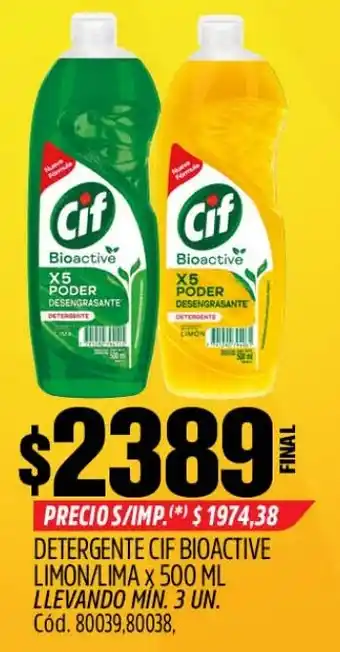 Supermercados Yaguar Cif detergente bioactive oferta