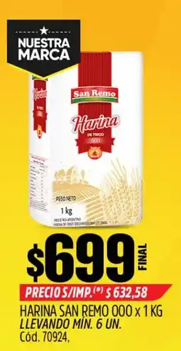 Supermercados Yaguar San remo harina de trigo oferta