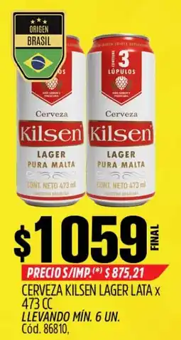Supermercados Yaguar Kilsen cerveza lager lata oferta