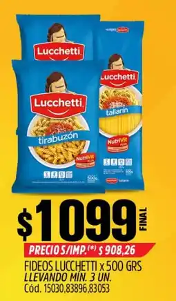Supermercados Yaguar Lucchetti fideos oferta