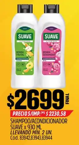 Supermercados Yaguar Suave shampoo/accondicionador oferta