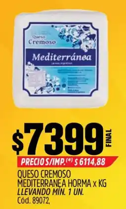 Supermercados Yaguar Mediterránea queso cremoso oferta