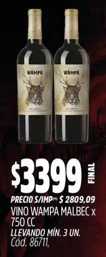 Supermercados Yaguar Wampa vino malbec oferta