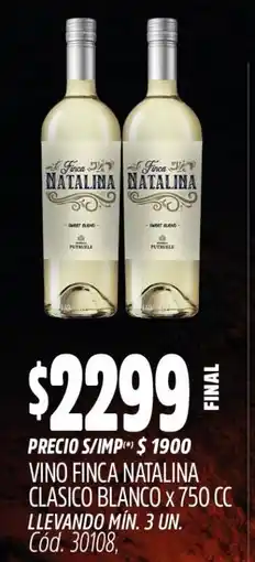 Supermercados Yaguar Finca natalina vino clasico blanco oferta