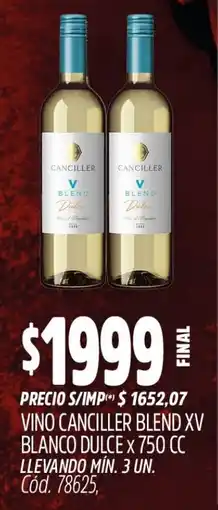 Supermercados Yaguar Canciller vino blanco dulce oferta