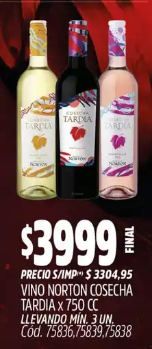 Supermercados Yaguar Norton vino cosecha tardia oferta
